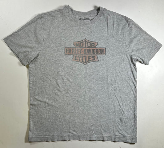 2020s Harley Davidson Motorcycle Company Milwaukee Wisconsin Tee Large 23x28 Inches Gray