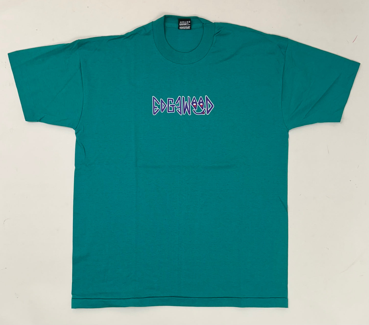 Edgewood NJ first edition “Deeper Than The Roots.” Tee XL 23.5x31.25 Inches FOTL BEST 50/50 Blend USA Aqua Green/Blueish Color