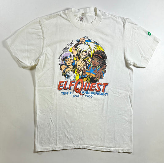 Vintage Elfquest Fantasy Comic Book 10th Anniversary 1978-1988 Tee 19x26.25 Inches M/S