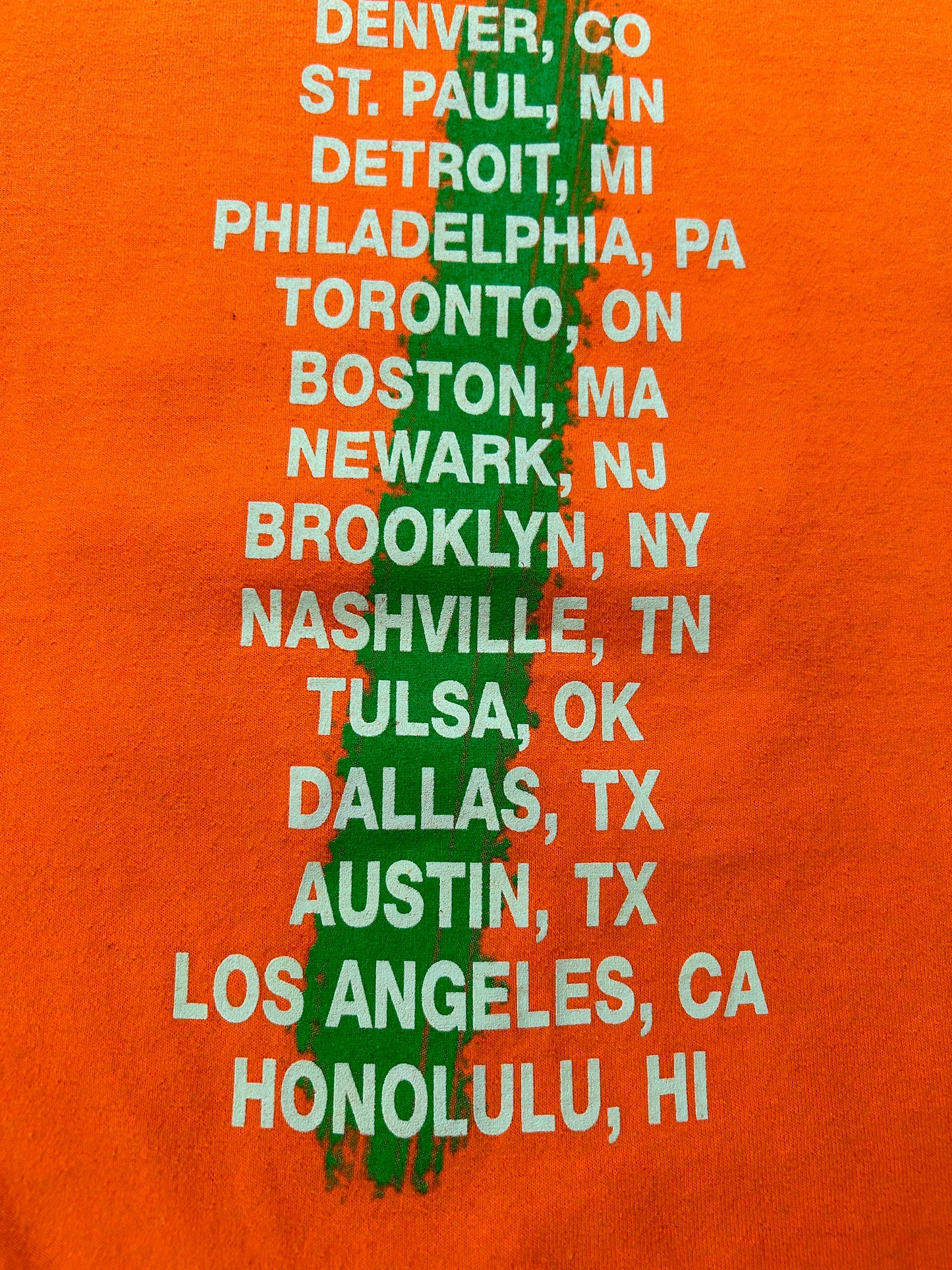 2018 Bruno Mars 24K Magic World Tour Long Sleeve Tee Large 21.5x29 Inches Orange