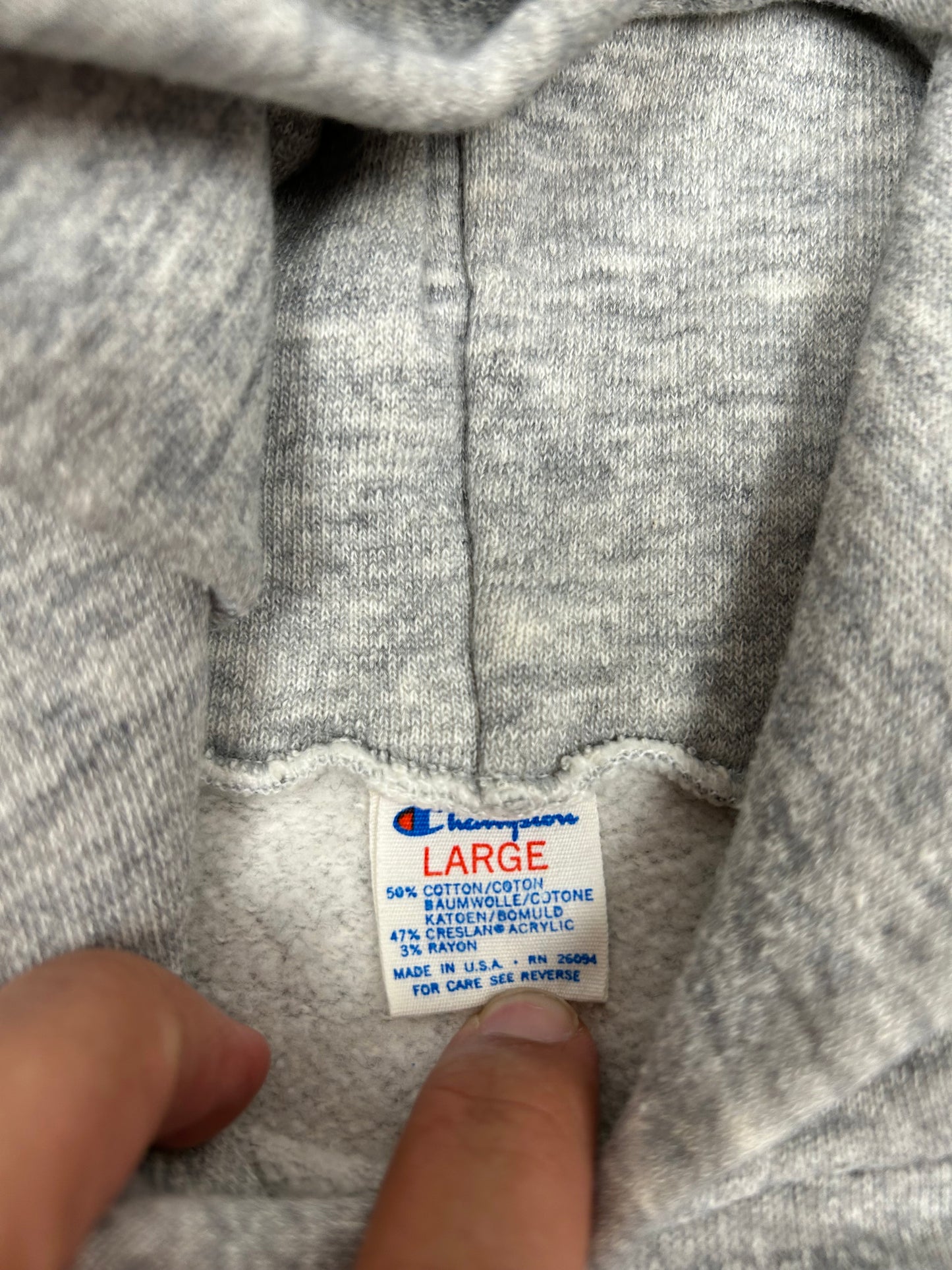 Vintage 80s Champion Hooded Sweatshirt USA LUGE Made In USA Small 20.5x23.5 Inches