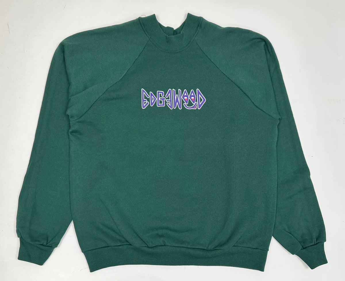 Edgewood NJ “Deeper Than The Roots.” First Edition Crewneck Sweatshirt Tagged Large Fits Like Medium/Small Forest Green Sunbelt 50/50 USA