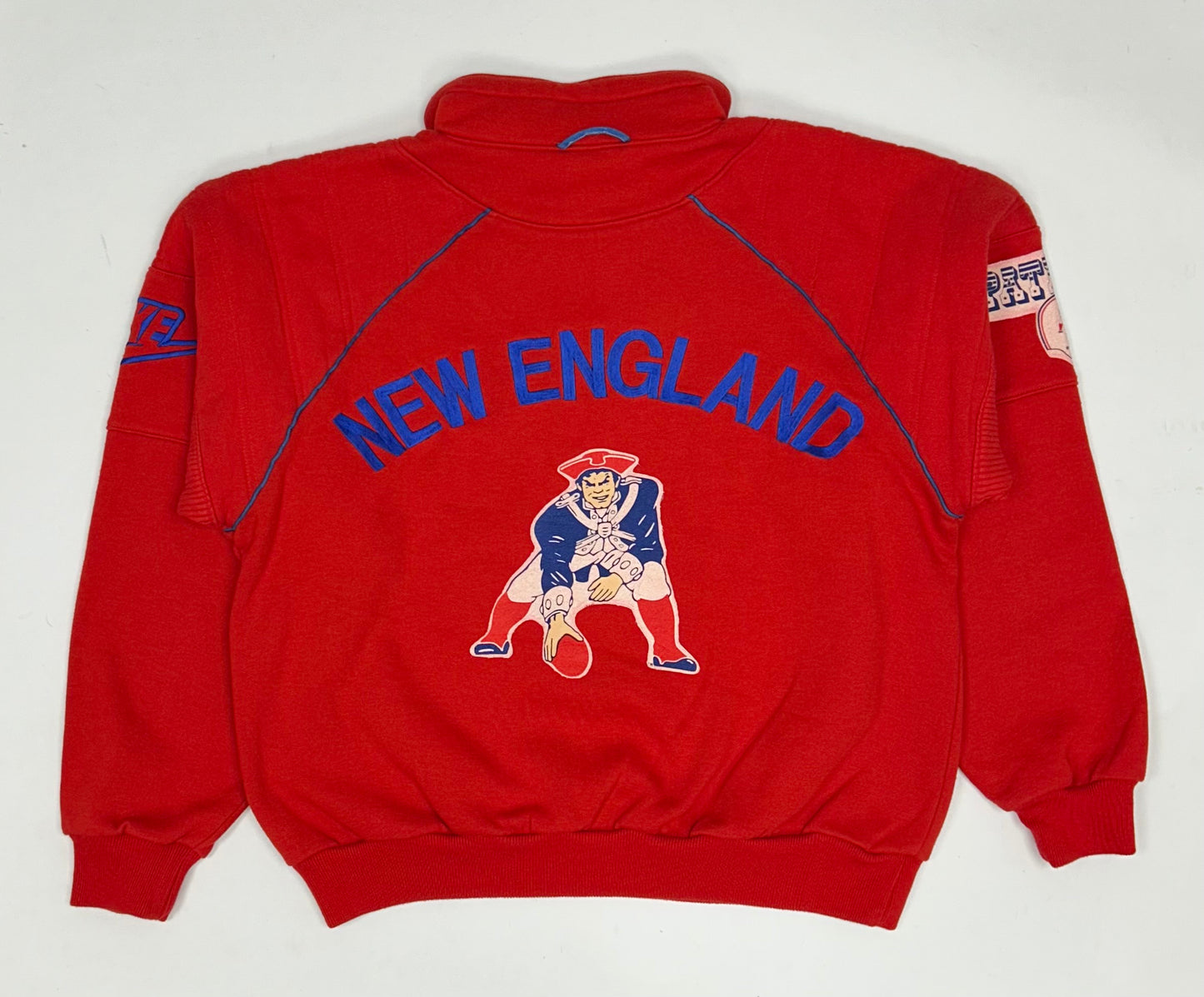 Vintage New England Patriots NFL Nike 1/4 Zip Pullover Sweatshirt Tagged Medium 24.5x25 Inches 80s