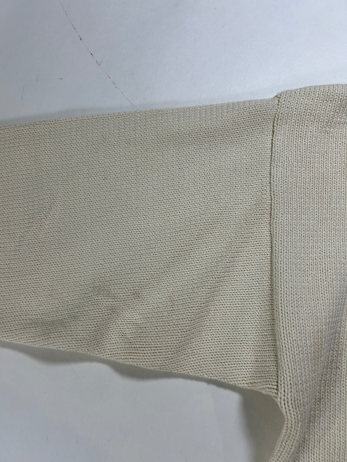 Vintage Izod Championship Golf Sweater Off White Knit Embroidered Mens Large 24.25x27.25 Inches