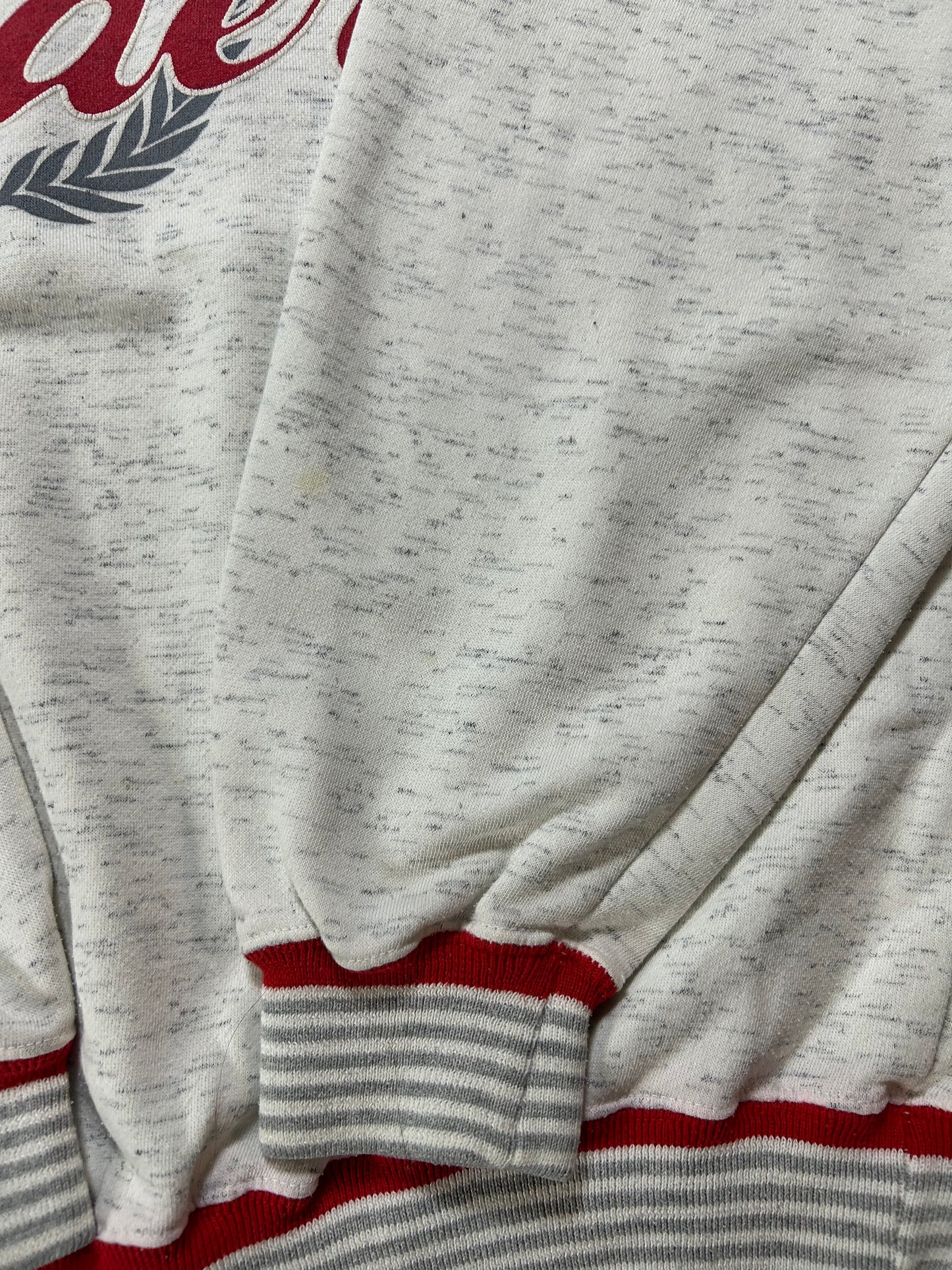 Vintage Gear For Sports Rider University College Crewneck Sweatshirt Boxy Mediumish Fit 23.25x25.75 Inches Gray