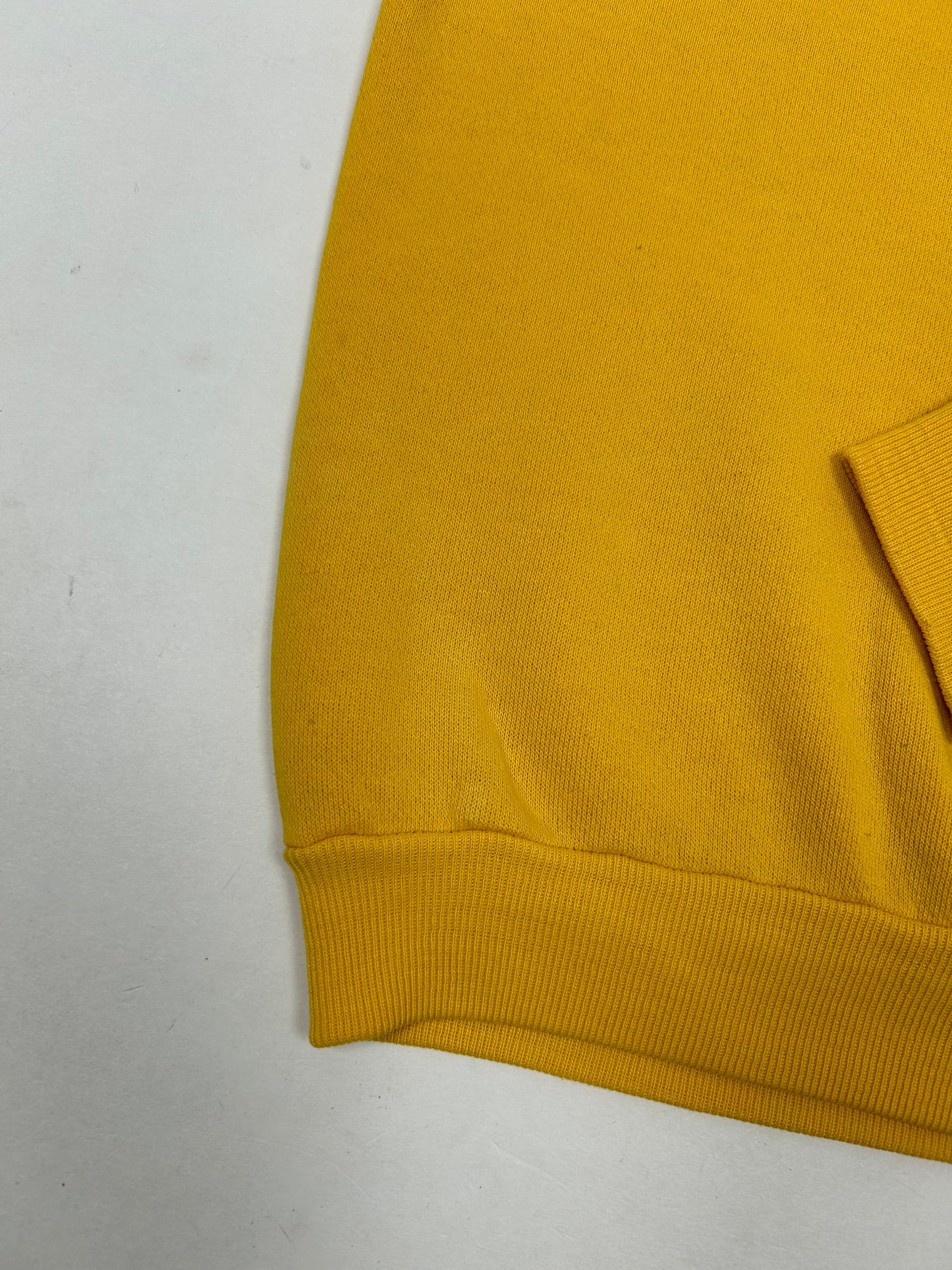 Vintage 70s Russell Athletic Sweatshirt Crewneck Blank Golden Yellow Boxy Fit 24.75x25 Inches