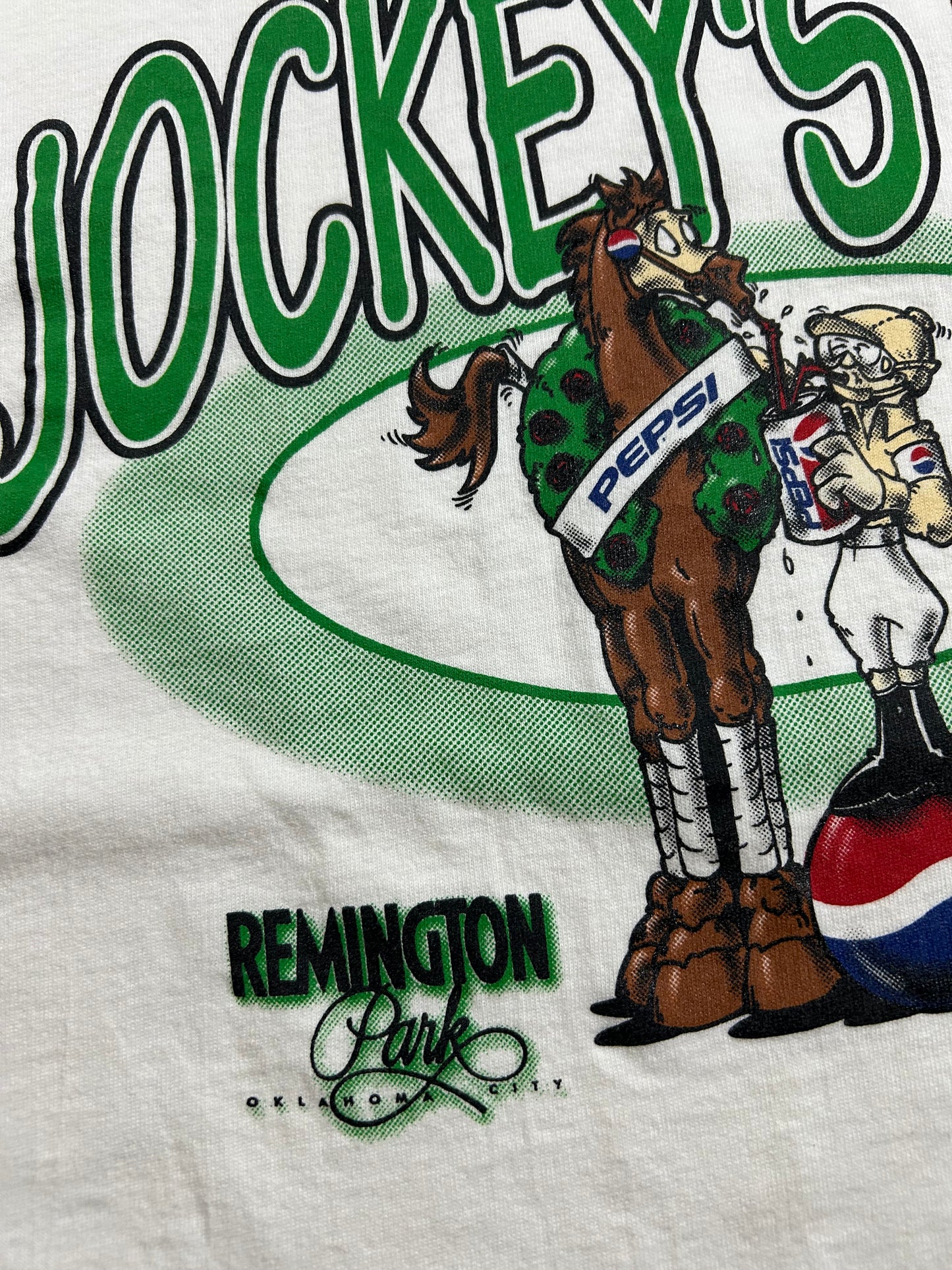 Vintage August 2, 1997 Pepsi Jockey’s Day Remington Park Oklahoma City Tee XL 23x30 Inches