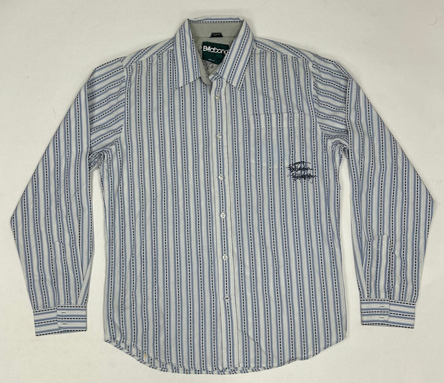 Vintage 00s Billabong Surf Polo Button Up Polo Long Sleeve Shirt Tagged Slim Fit Medium 22.25x29.75 Inches