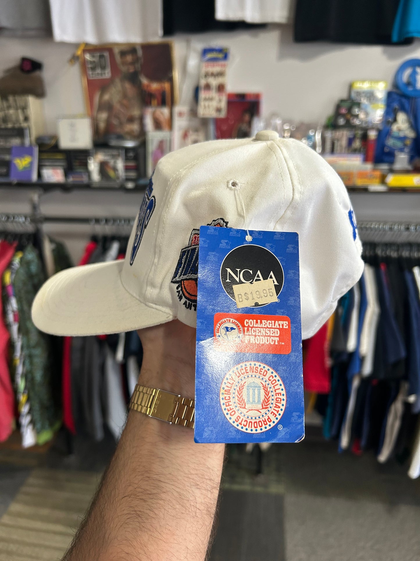 Vintage 1998 Kentucky NCAA Champions Final Four Starter Cap Hat White Blue Brand New With Tag As Is