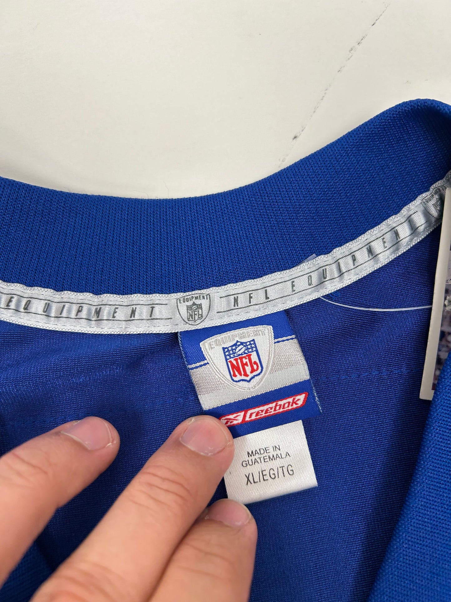 Vintage 00s Reebok New York Giants Jeremy Shockey #80 NFL Jersey XL 26.75x32/34 Inches Blue