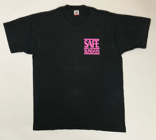 Vintage Safe Sundays Hot House Tea T Shirt XL 23x31.25 Inches Fruit Of The Loom USA Tag 1990s
