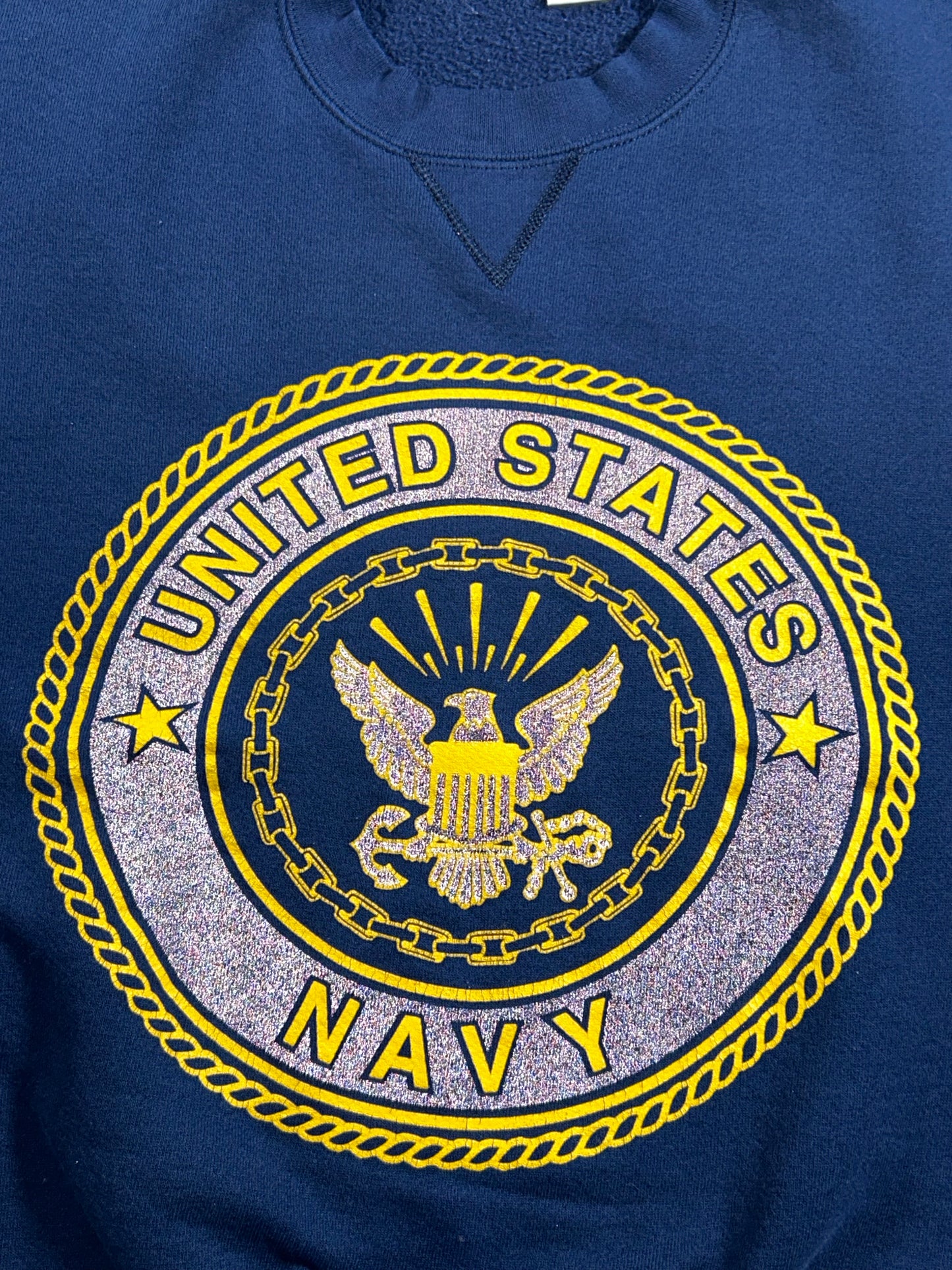 Vintage 90s United States Navy 3M Logo M.J. Soffe Sweatshirt Crewneck Small 19.75x24.5 Inches Navy