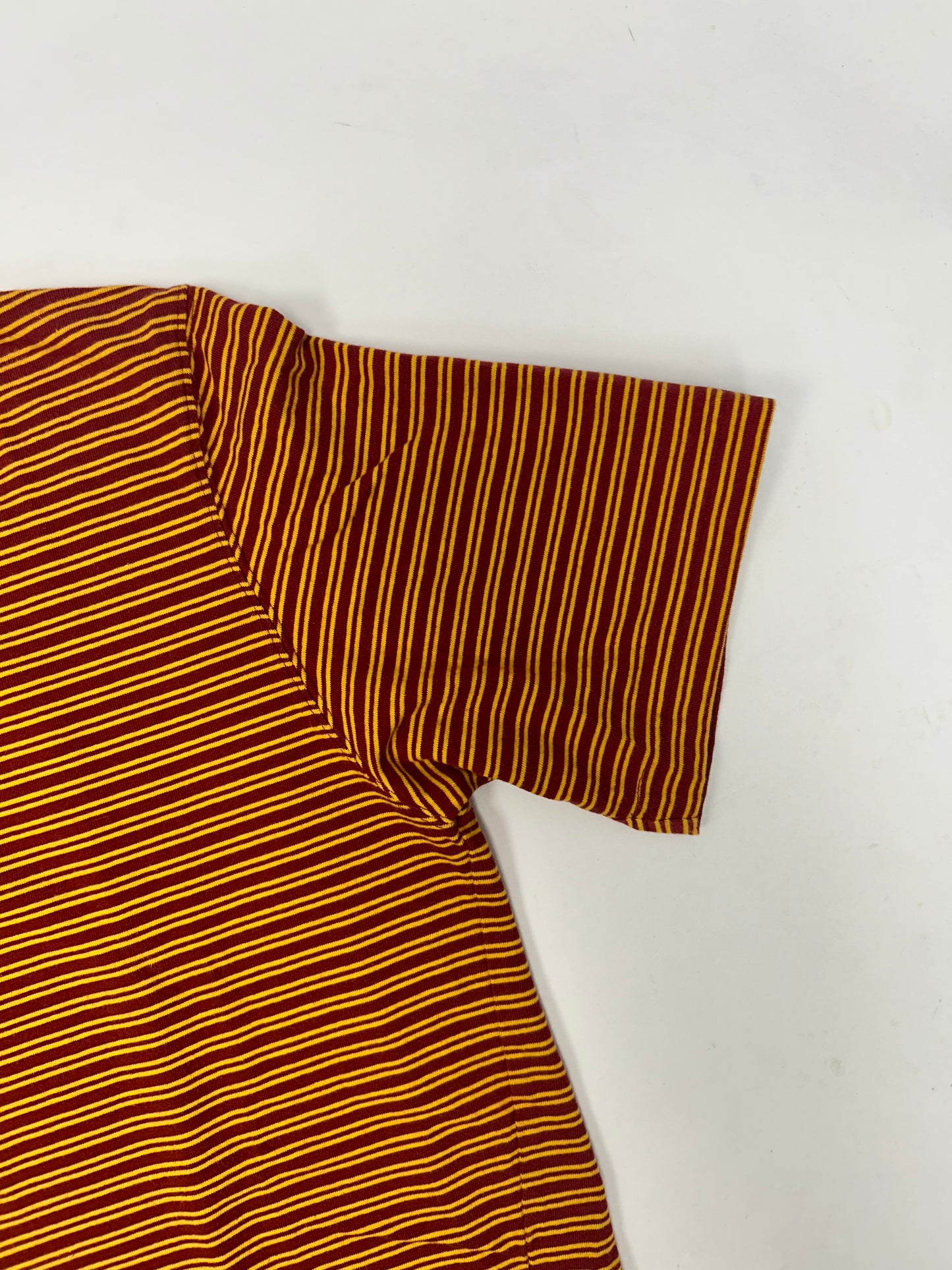 Yellow & Red Abercrombie Striped Polo Medium
