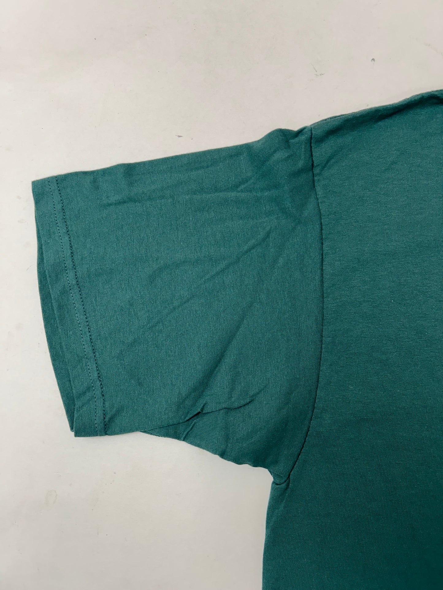 Edgewood NJ first edition “Deeper Than The Roots.” Tee Large 22x31.5 Inches 00s Gildan 100% Cotton Canada/Honduras Slate Green