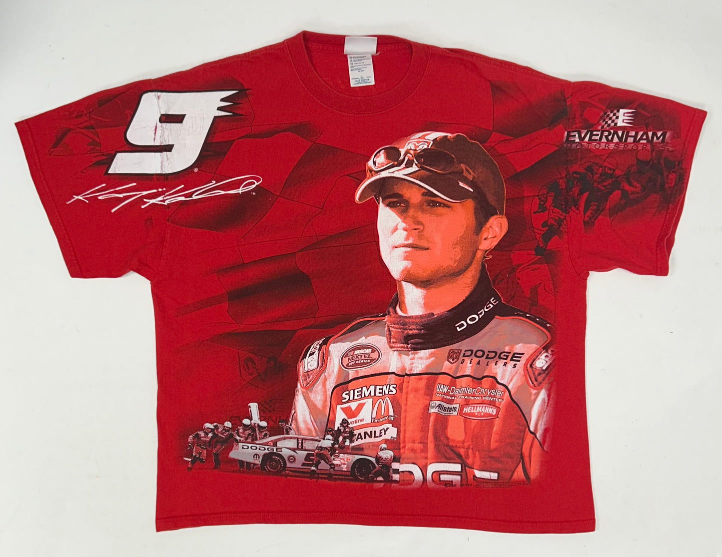 Vintage 2006 Kasey Kahne Chase Authentics Dodge NASCAR Full Print Shirt Boxy XL 25x28 Inches