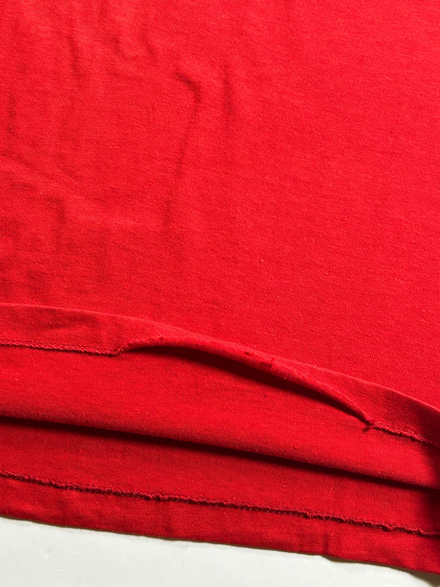 Vintage University of Maryland College Red 3/4 Sleeve Tee Velva Sheen 80s 18.5x25 Inches