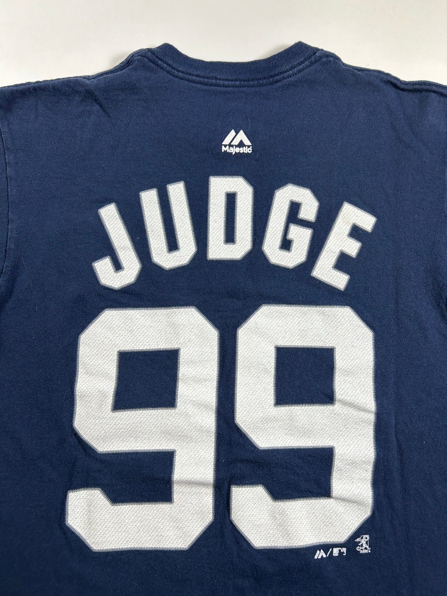 Majestic New York Yankees Aaron Judge #99 MLB Player Tee Small 17.5x25.25 Inches Navy