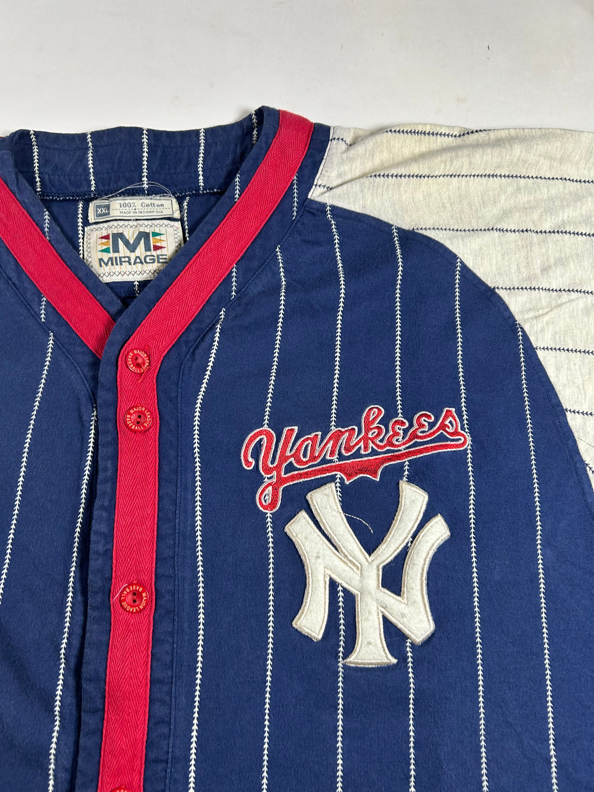 Vintage 90s New York Yankees MLB Mirage The Cooperstown Collection Blank Jersey XL/2XL Fit 25.75x32.75 Inches As Is