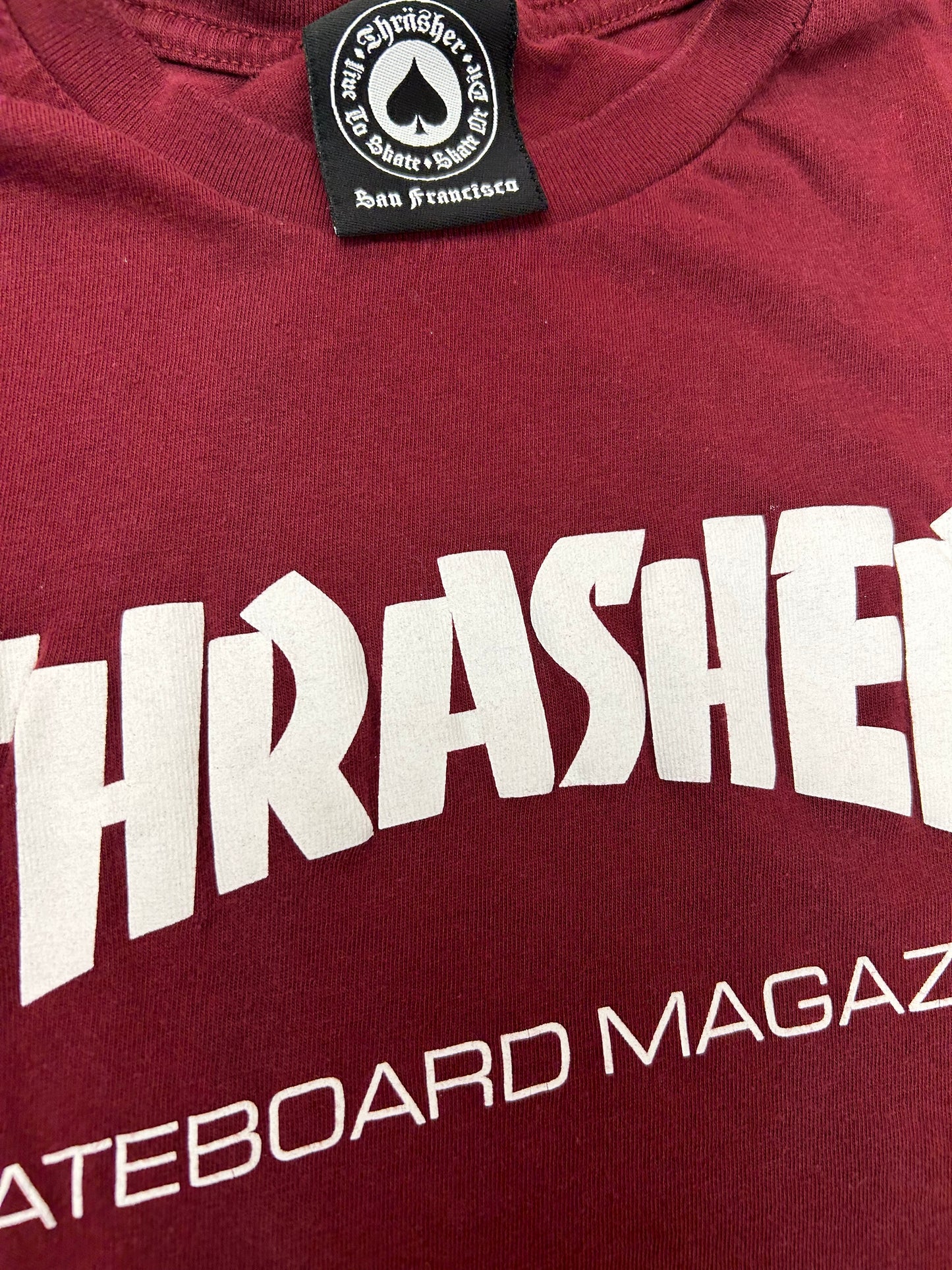 Thrasher Magazine Skateboard Mag Tee XS 14.75x25.5 Inches Maroon