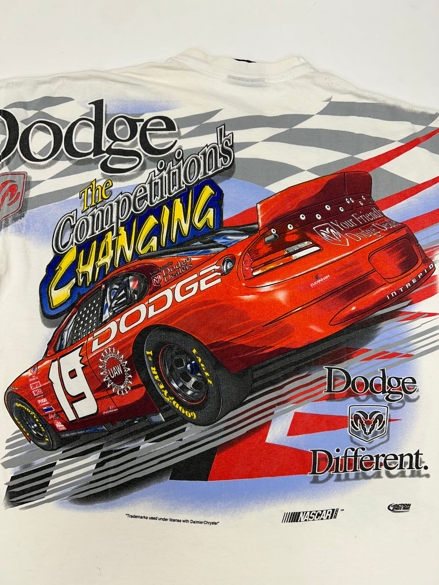 Vintage Chase Authentics NASCAR Dodge R/T Evernham #19 Dare To Be Different XL 25x29.5 Inches As Is