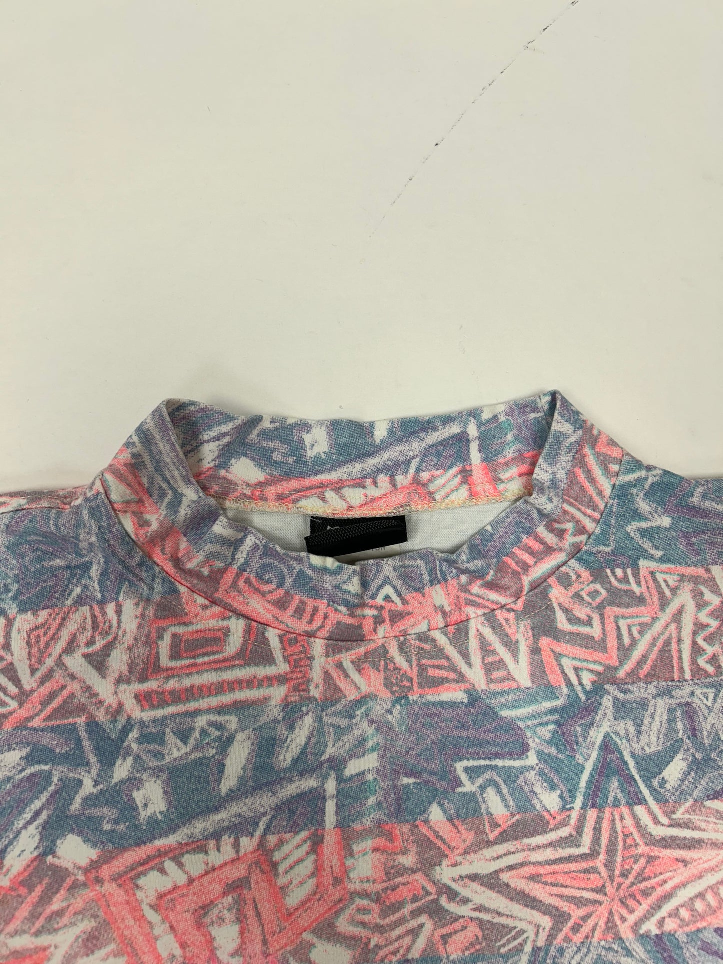 Vintage Gotcha Shirt Pink Blue Tribal Aztec Surf Skate AOP 80s 90s 21.75x26.75 Inches