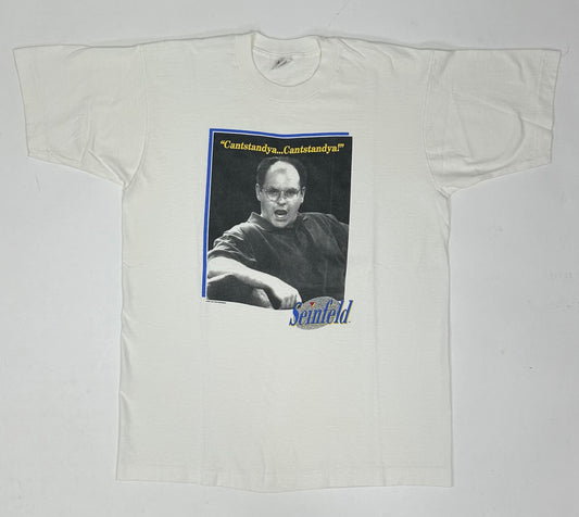 Vintage 1993 Seinfeld George Costanza “Cantstandya… Cantstandya!” TV Show Promo Tee Large 21.5x29.25 Inches