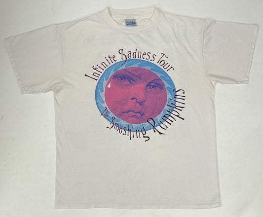 Vintage The Smashing Pumpkins Infinite Sadness Tour 1996 Band Tee Large 22.75x27.75 Inches Tultex Tag