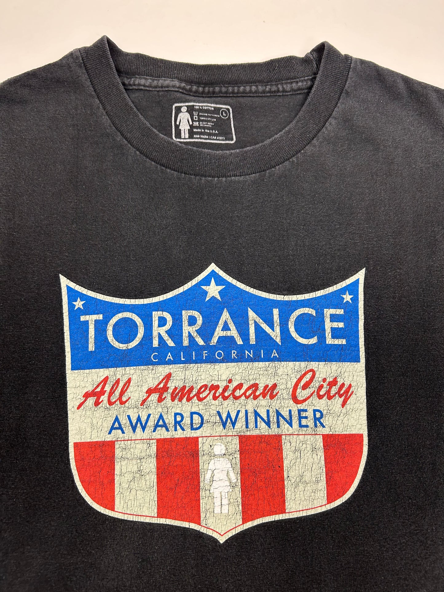 Girl Skateboards Torrance California All American City Award Winner Skate Tee Large 21.5x29.25 Inches As Is Worn In