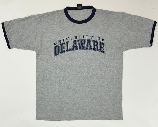 Vintage MV Sport University Of Delaware College Ringer Tee XL 23.25x29.5 Inches