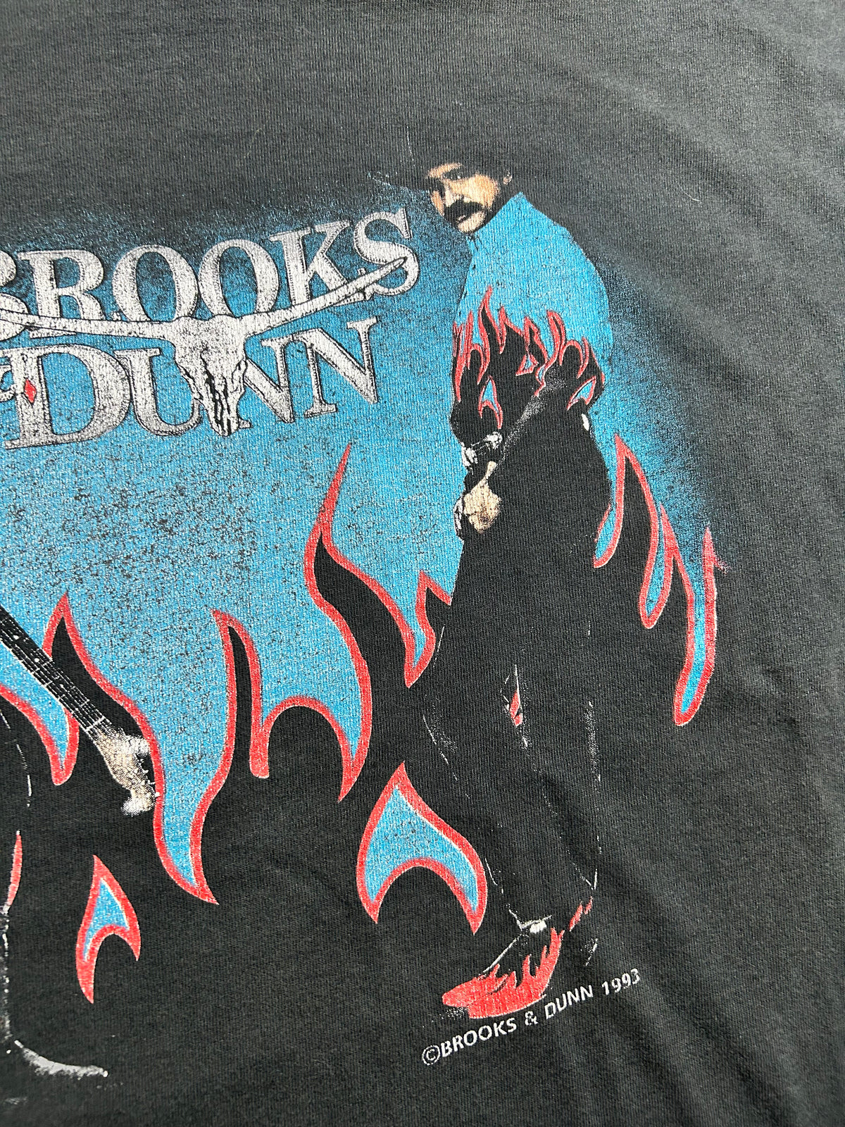 Vintage Brooks And Dunn Hard Workin’ Man Tour 1993 Country Music Tee XL 24x30.25 Inches As Is Great Wear & Fading.