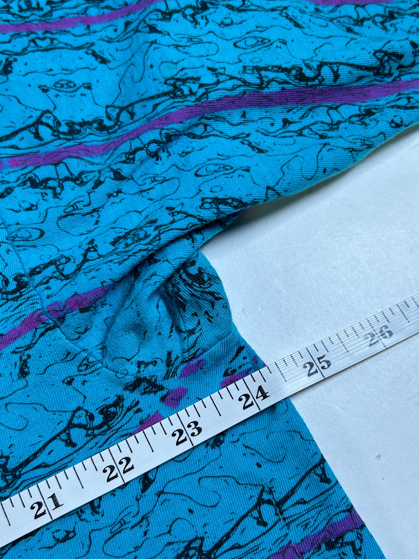Vintage Surf Odyssey Surfing AOP Abstract Print Tee XL 24.25x29.25 Inches As Is Worn