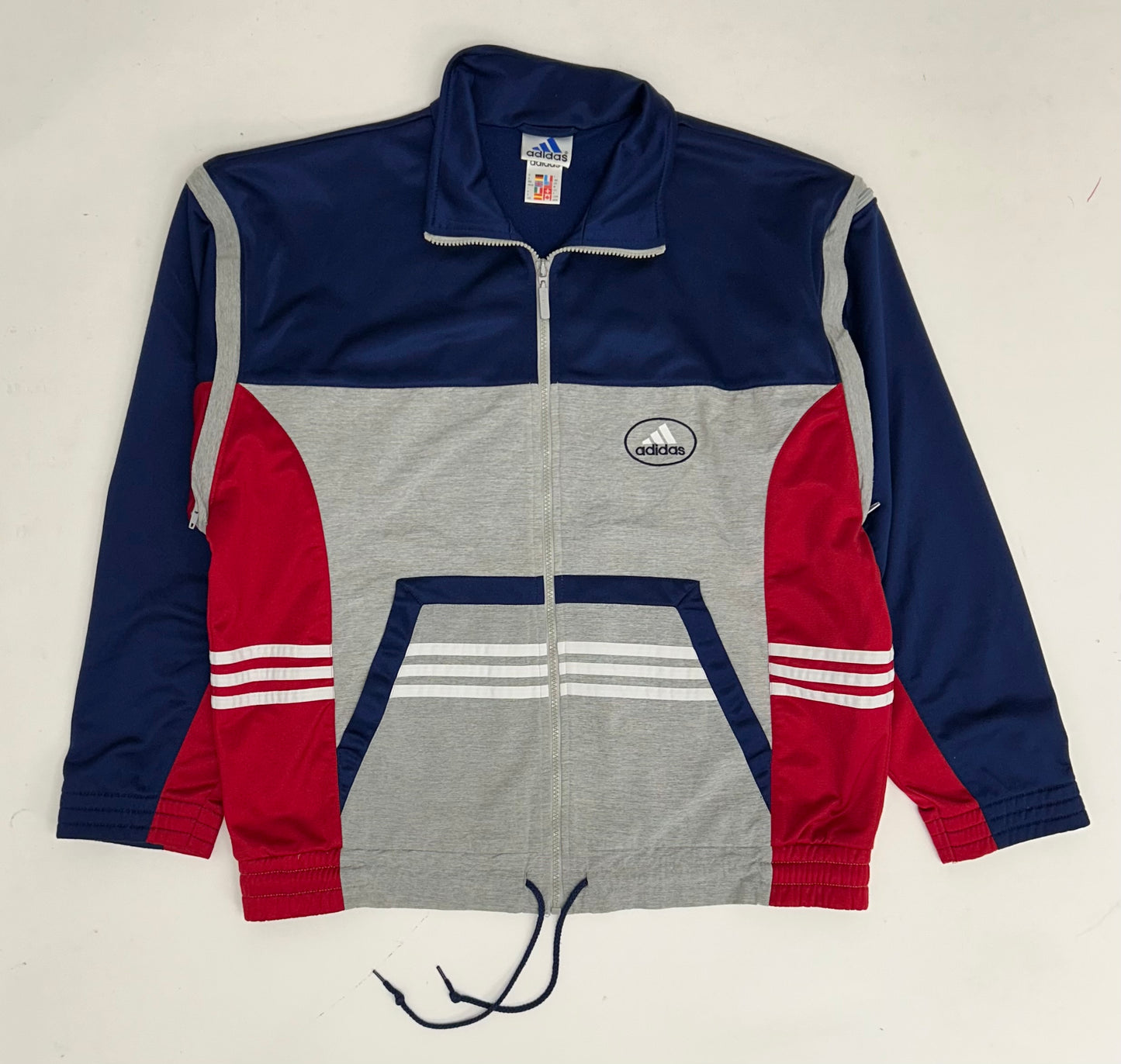 Vintage Adidas Track Jacket Zip Off Sleeves Medium 25x27.75 Inches Three Stripes