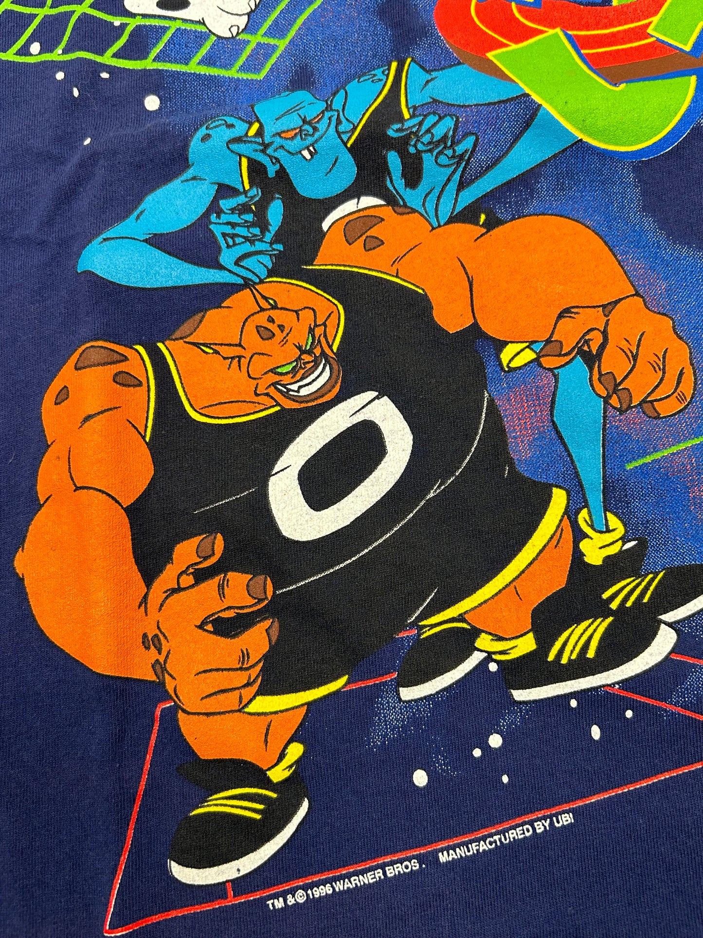 Vintage Space Jam Movie Promo Looney Tunes Warner Bros 1996 Tee Large 21.75x28.5 Inches