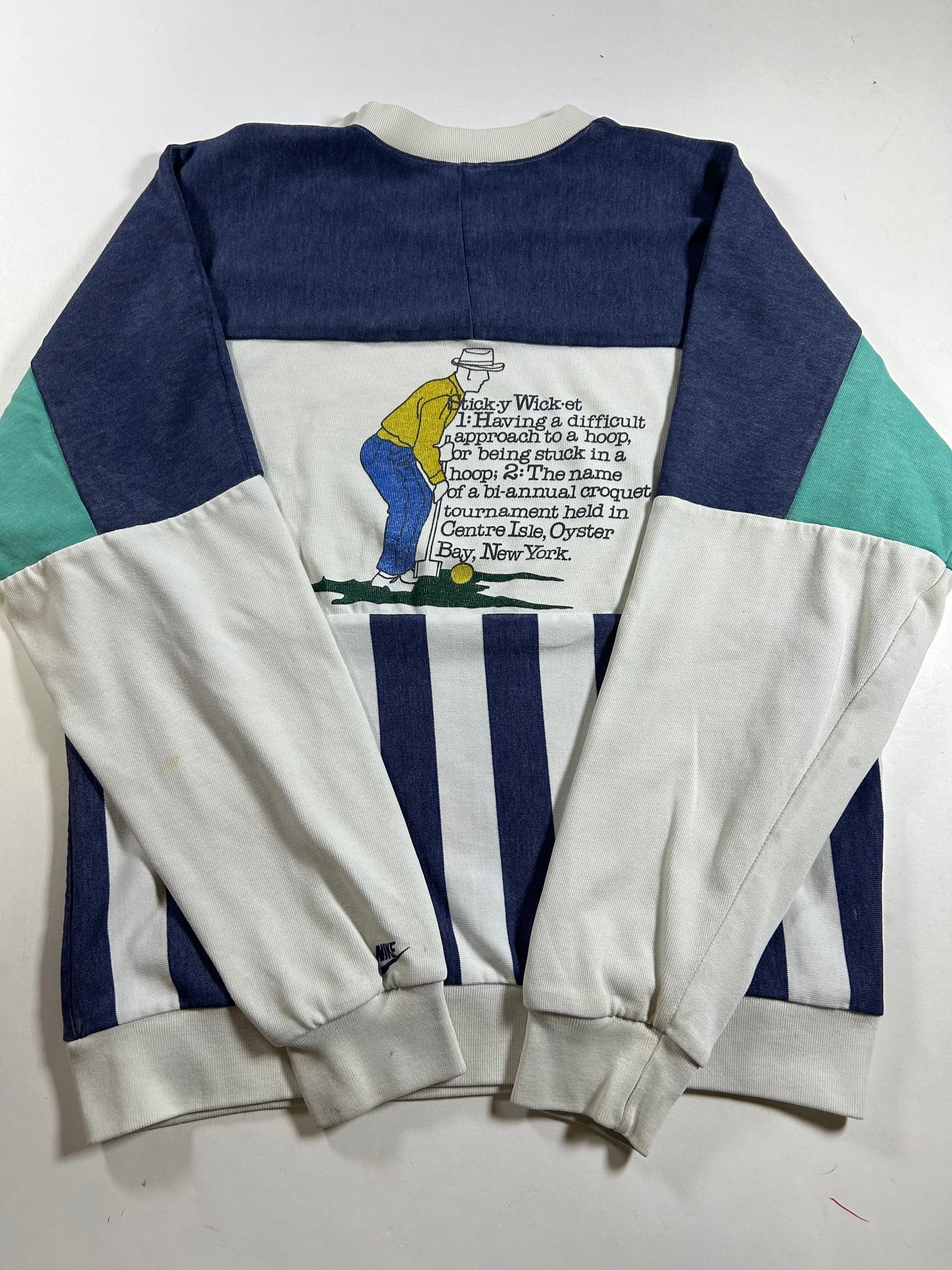 Vintage Nike Croquet Council Pullover Crewneck Sweatshirt As Is Worn Medium 22.5x25.75 Inches Rare