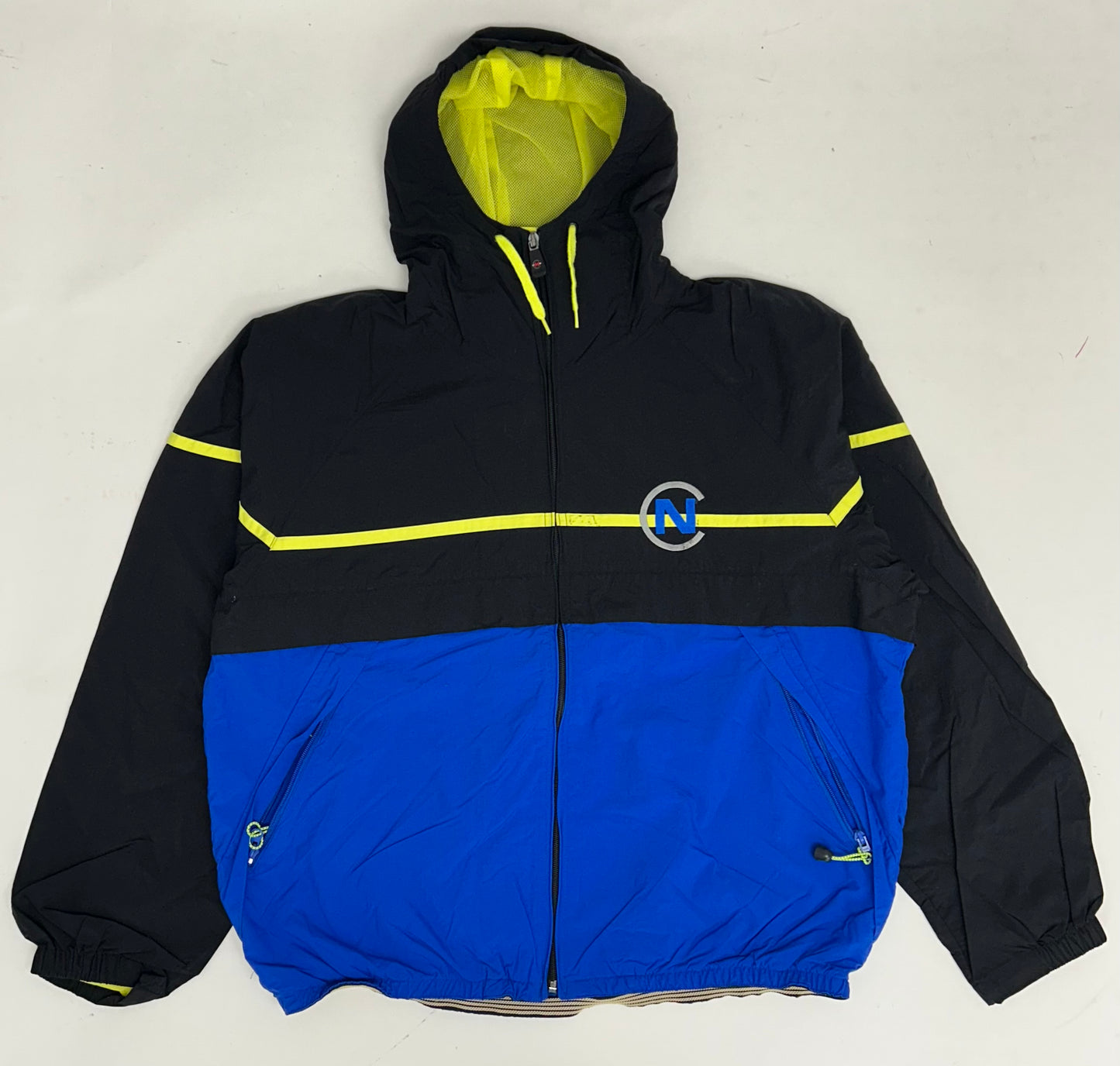 Nautica Competition Zip Up Windbreaker Jacket XL/L Fit 27.25x27.5 Inches As Is