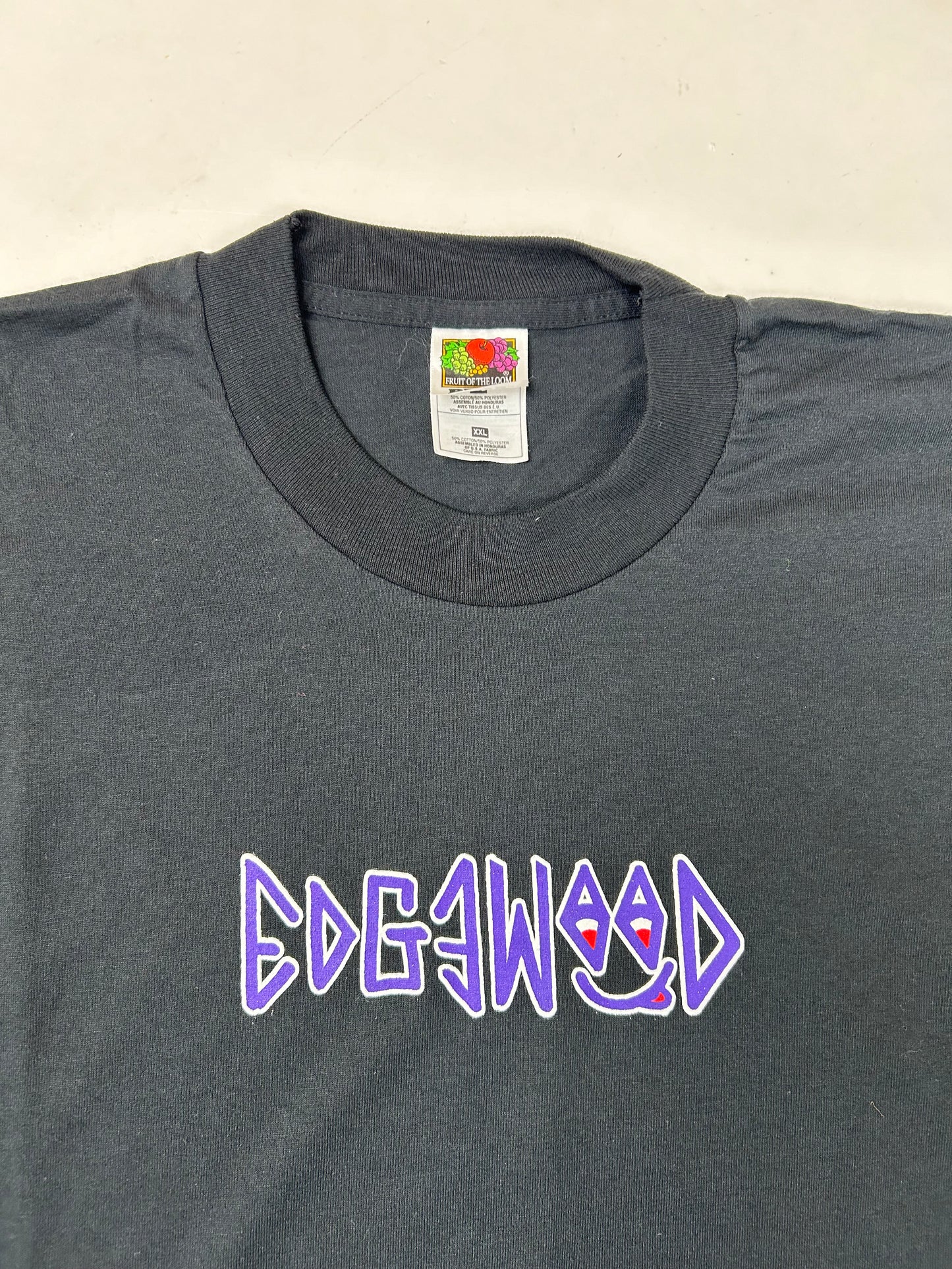 Edgewood NJ first edition “Deeper Than The Roots.” Tee 2XL 25.75x31.25 Early 00s Late 90s Fruit Of The Loom Best 50/50 Blend Assembled In Honduras Of USA