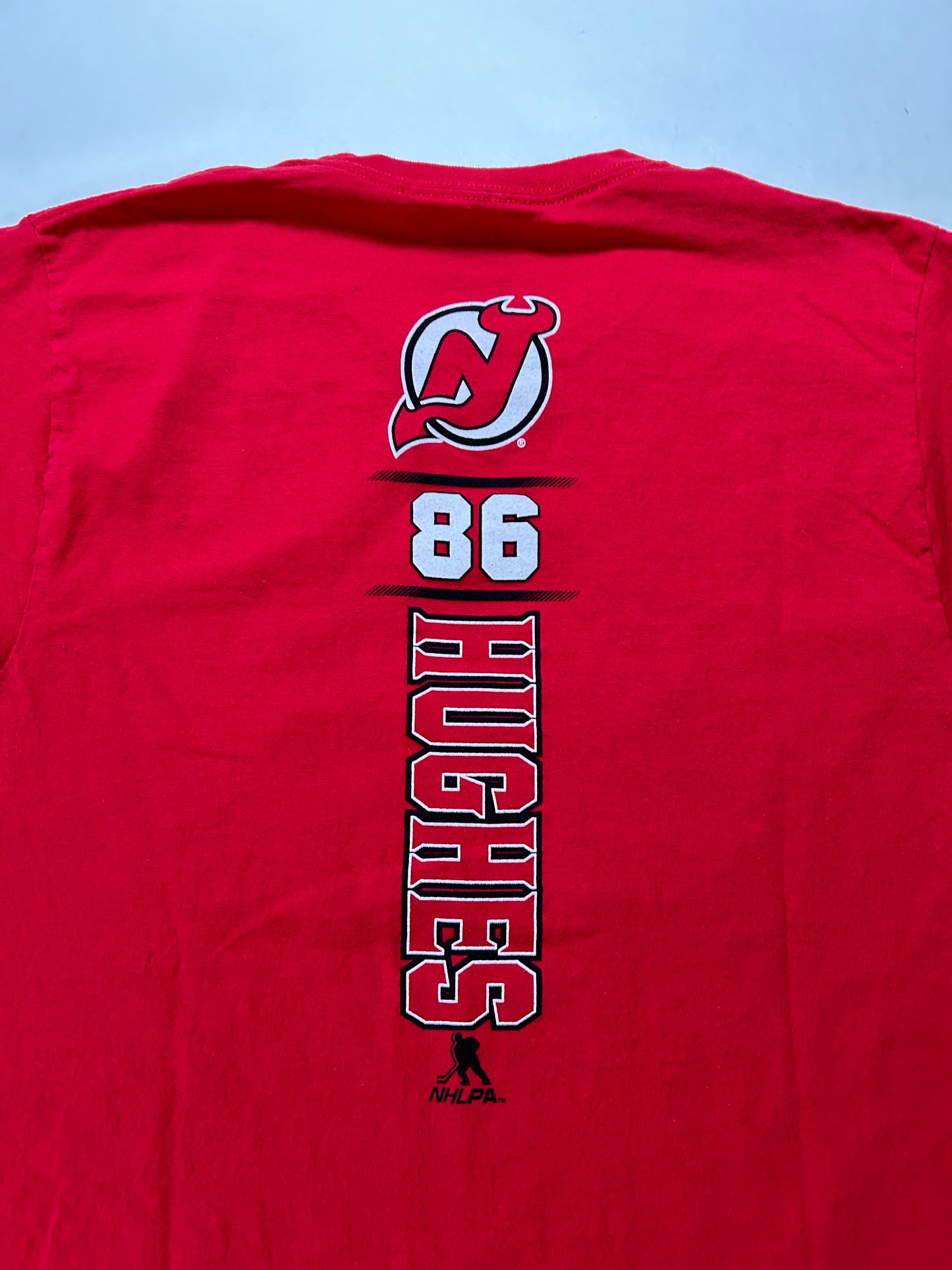 Pro Edge New Jersey Devils Jack Hughes NHL Player Tee Small Red