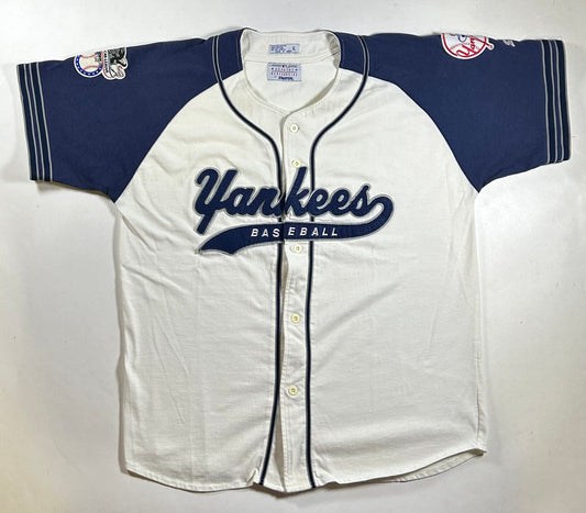 Vintage Starter New York Yankees Embroidery Script Spell Out Blank Jersey XL 26.5x32.75 Inches