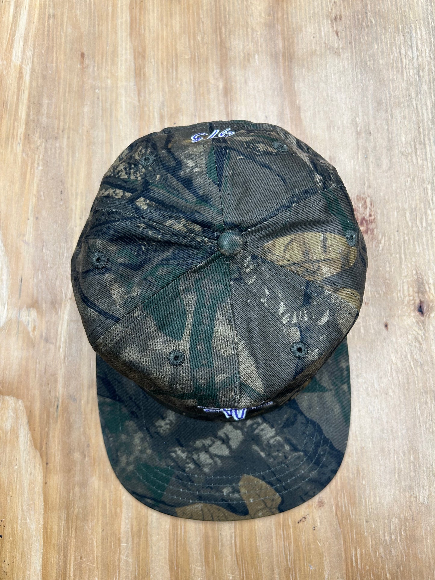 Edgewood NJ EW 973 Team Logo 5 Panel Cotton Adjustable SnapBack Hat Vintage Camo