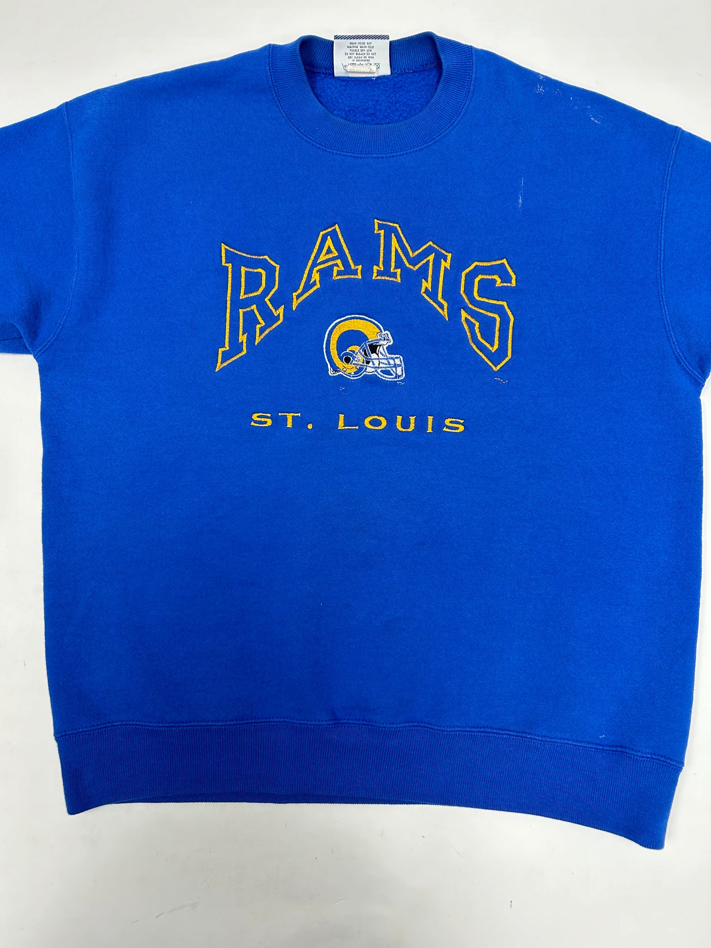 Vintage Lee St. Louis Rams NFL Crewneck Has Paint & Marks As Is Large/Medium 24.5x27.75 Inches