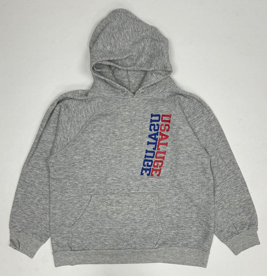 Vintage 80s Champion Hooded Sweatshirt USA LUGE Made In USA Small 20.5x23.5 Inches