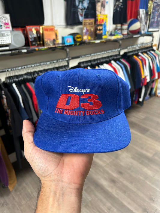 Vintage 1996 Disney The Mighty Ducks D3 Movie Promo SnapBack Hat OSFM KC Cap