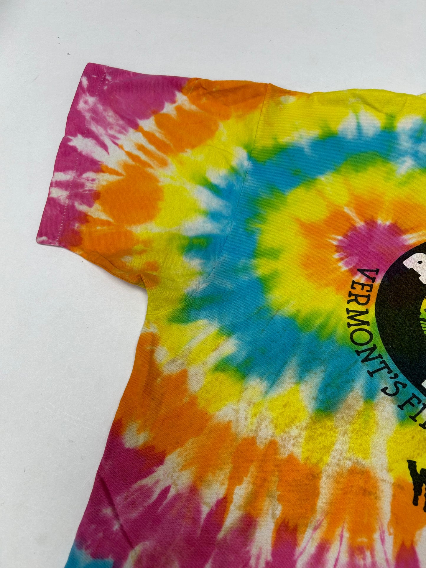 Vintage 90s Ben and Jerrys Wavy Gravy Ice Cream Tie Dye Tee Stained As Is XL 24.5s29.5 Inches