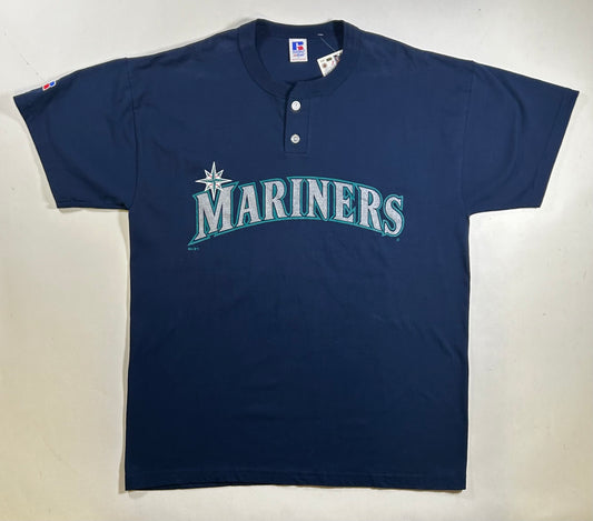 Vintage Russell Athletic Seattle Mariners MLB Baseball Style Tee Large 22.5x29.5 Inches