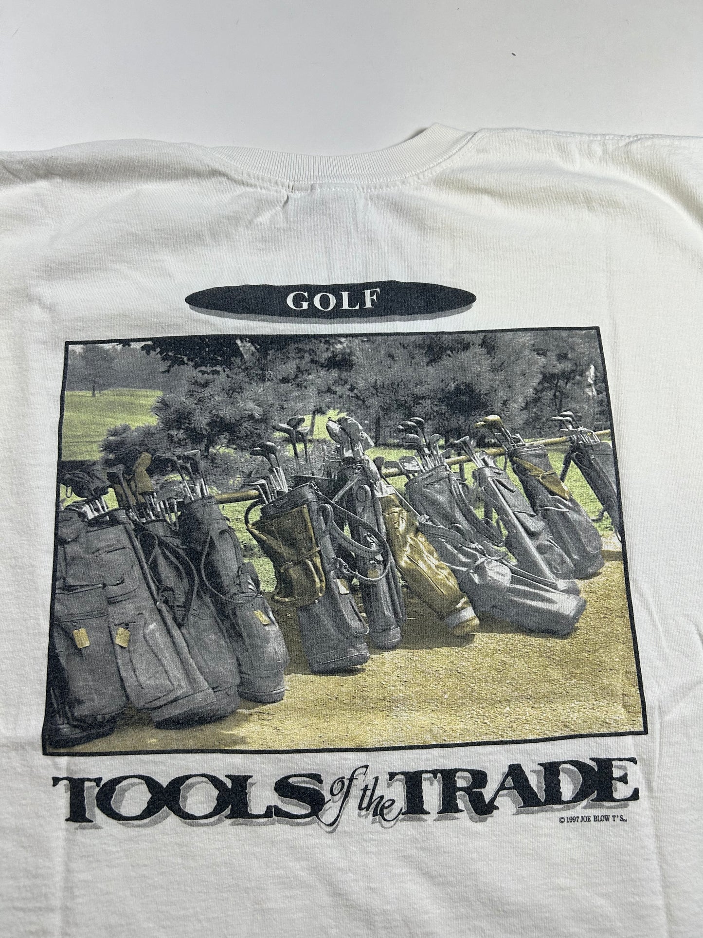 Vintage 1997 Tools Of The Trade Golf Funny Tee Chopped Sleeveless XL 24.5x28.25 Inches As Is