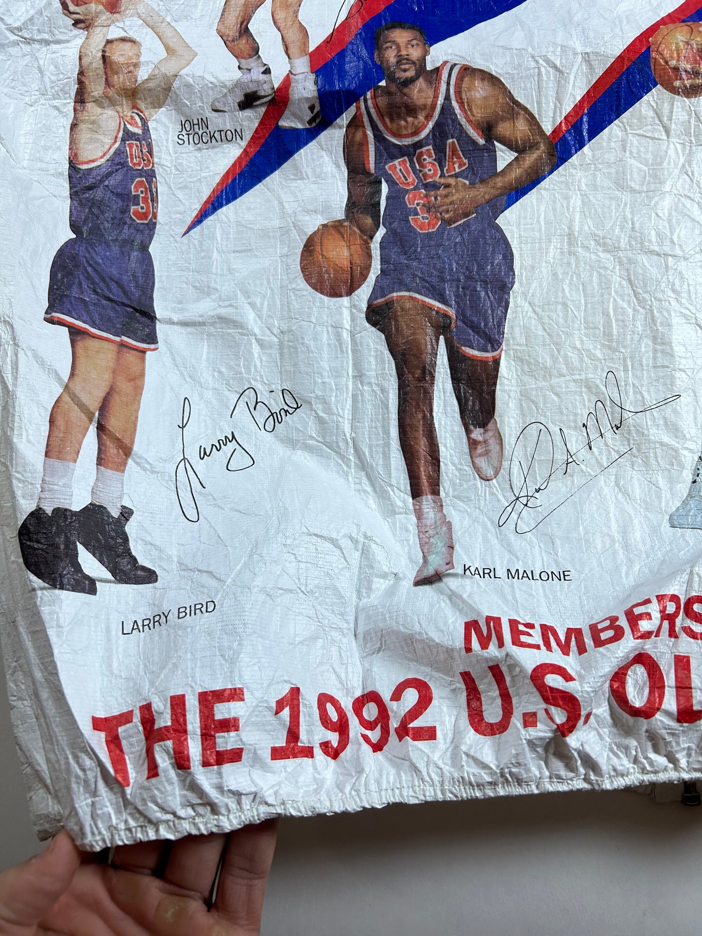 Vintage 1992 Barcelona Olympic Basketball Dream Team Jacket  Kellogg's Tyvek Size Large 25.75x27.25 Inches