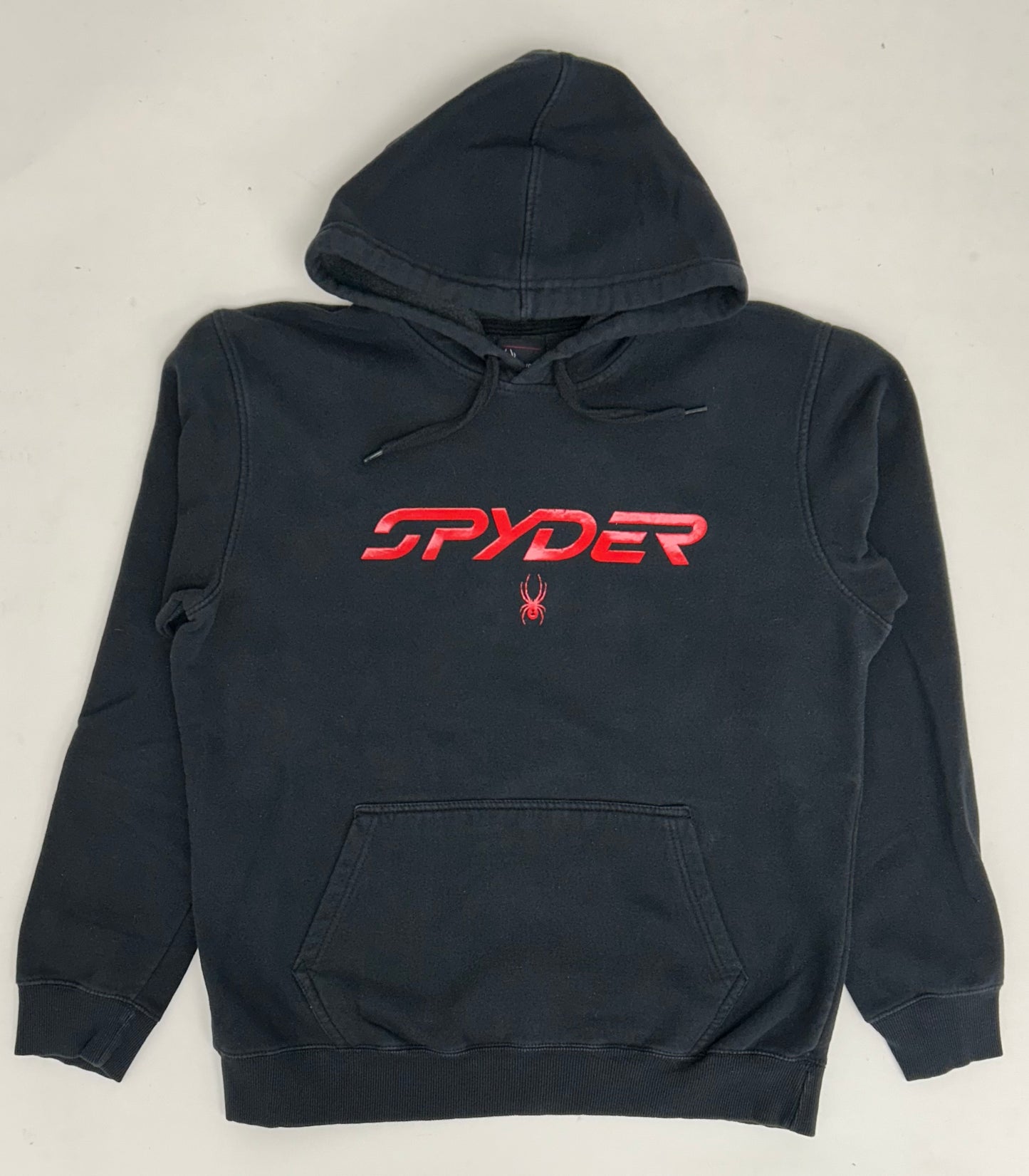 Spyder Hoodie Black/Red Pullover Sweatshirt Long Sleeve Large 24x28 Inches