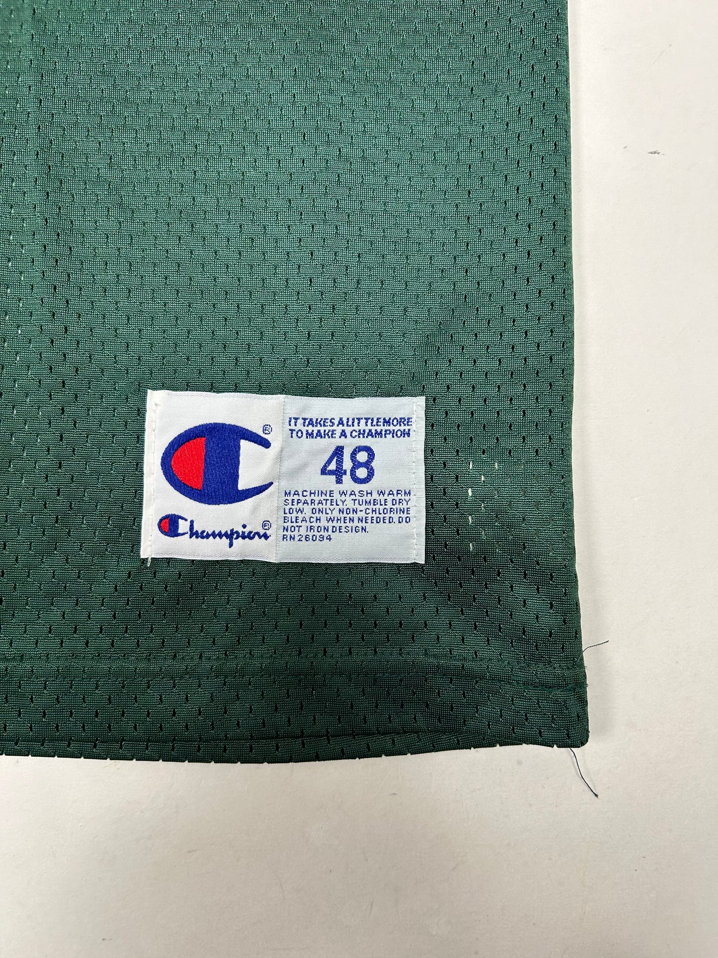 Vintage Champion Brett Favre #4 Green Bay Packers NFL Football Jersey Green 48 XL 27.75x32.5 Inches