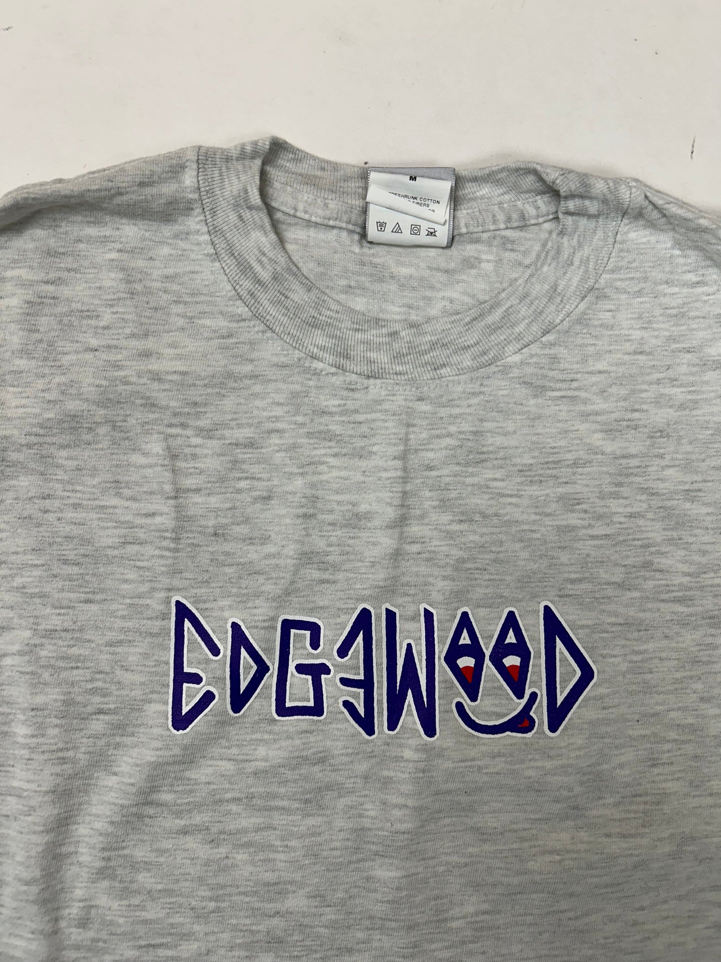 Edgewood NJ first edition “Deeper Than The Roots.” Tee 00s Hanes Beefy-T 99% Cotton 1% Other Fibers El Salvador Heather Gray