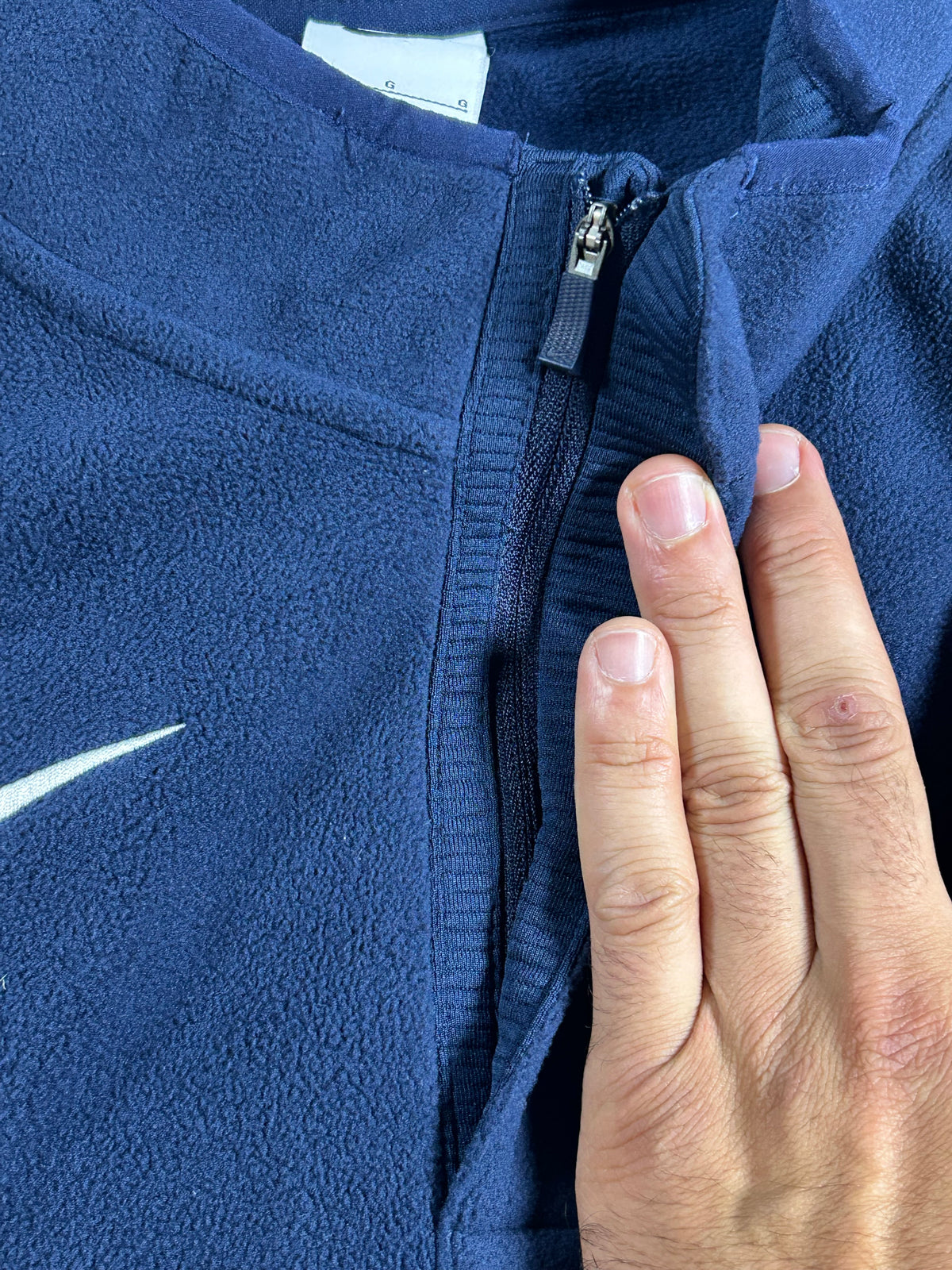 Nike USA Lacrosse Therma-Fit Victory Vest 1/4 Zip Fleece Navy Size Large 24.25x28.25 Iniches